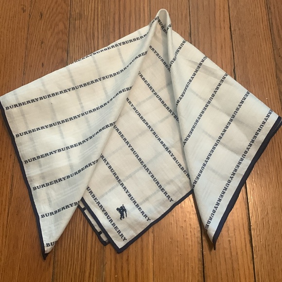 NWT Burberry scarf (navy & white) - Picture 7 of 10